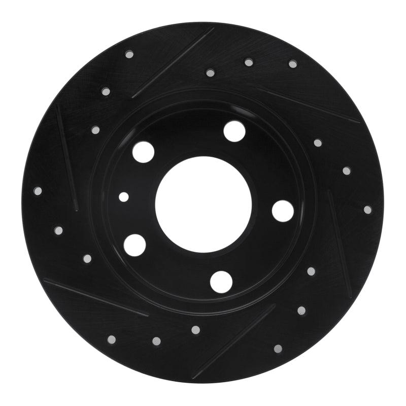R1 Concepts R1 02-06 Audi A4 Quattro Rear Right Drilled & Slotted Black Brake Rotor