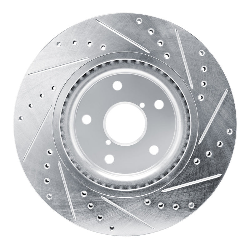 R1 Concepts R1 2020-2025 Subaru WRX Front Left Drilled & Slotted Silver Brake Rotor