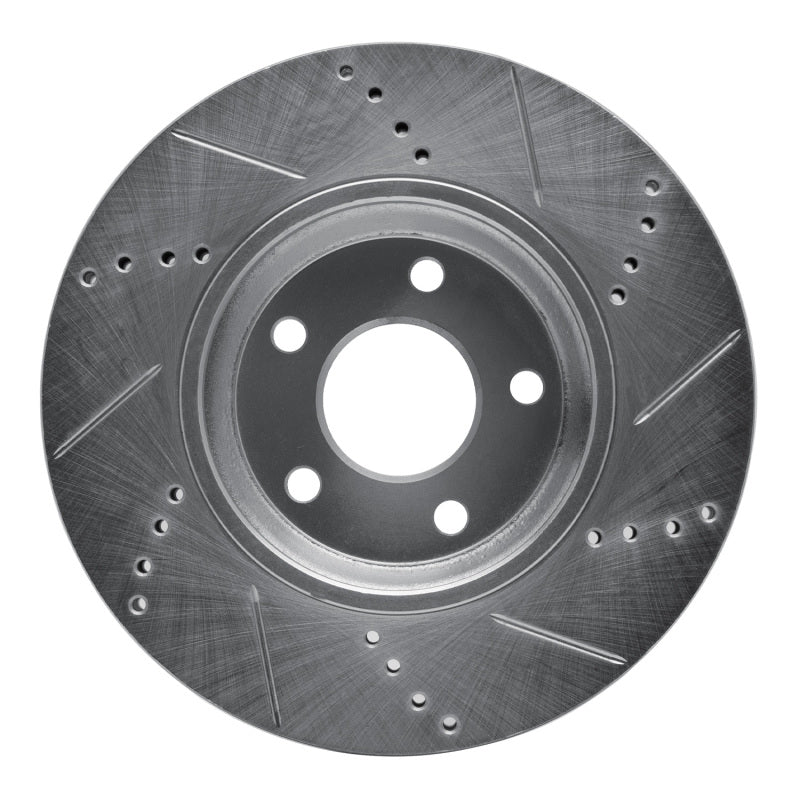 R1 Concepts R1 04-12 Chevrolet HHR Front Left Drilled & Slotted Silver Brake Rotor