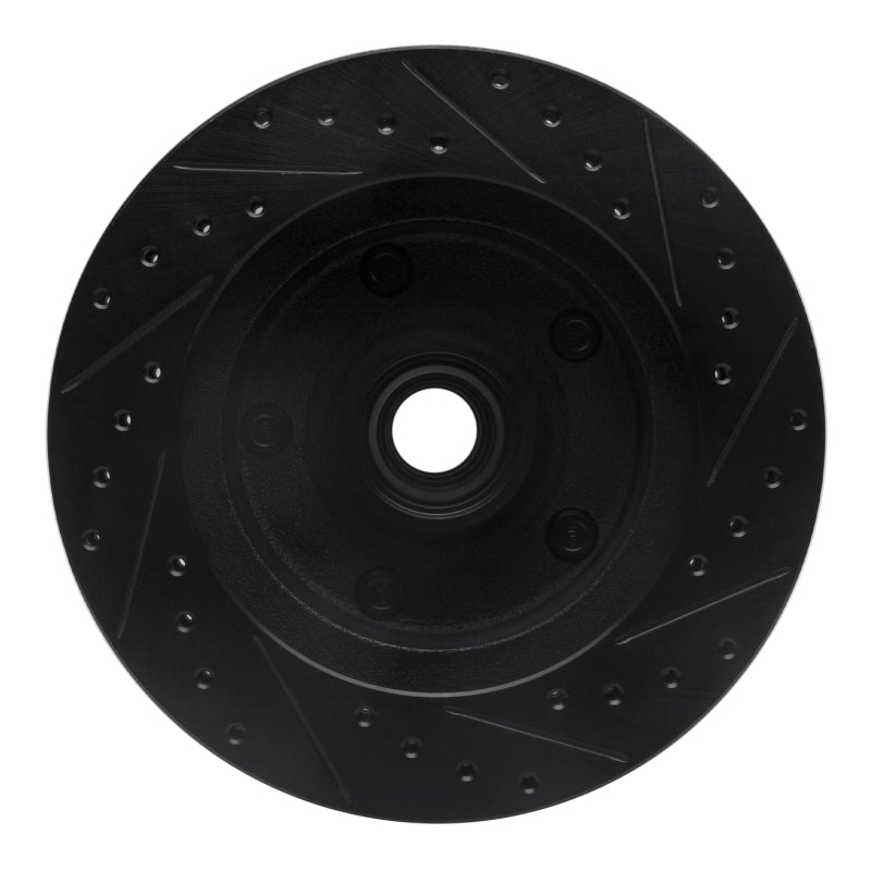 R1 Concepts R1 73-93 Ford E-150 Econoline Front Left Drilled & Slotted Black Brake Rotor