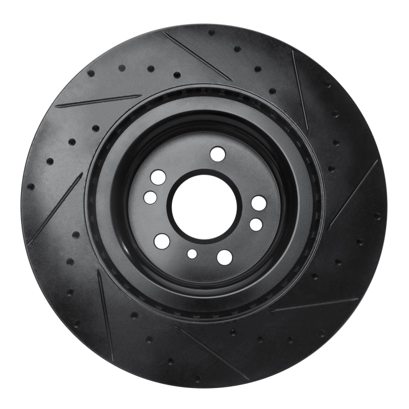 R1 Concepts R1 13-19 Mercedes-Benz GLE400 Front Left Drilled & Slotted Black Brake Rotor