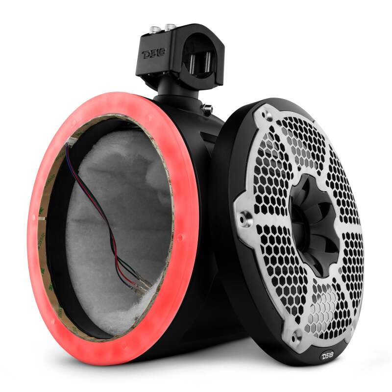 DS18 Marine And Powersports Towers Speakers Not Included 10in RGB LED Lights Black