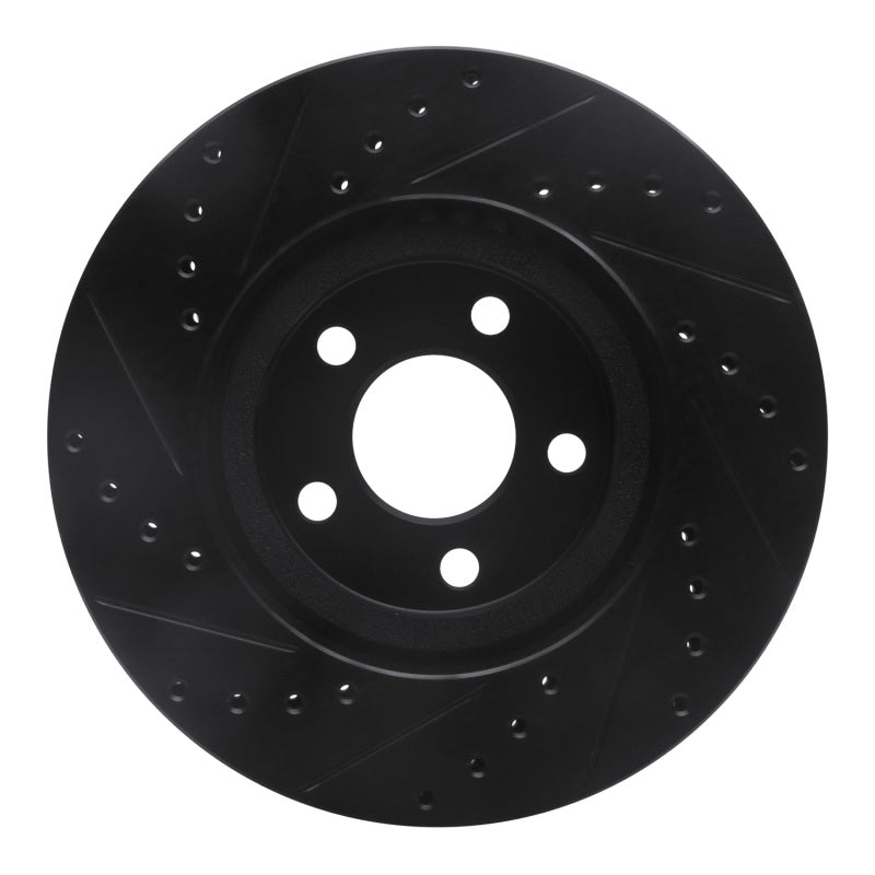 R1 Concepts R1 01-10 Chrysler PT Cruiser Front Right Drilled & Slotted Black Brake Rotor