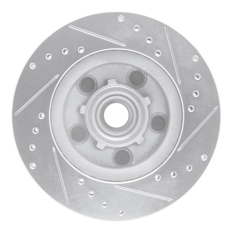 R1 Concepts R1 1970-1981 Buick Estate Wagon Front Left Drilled & Slotted Silver Brake Rotor