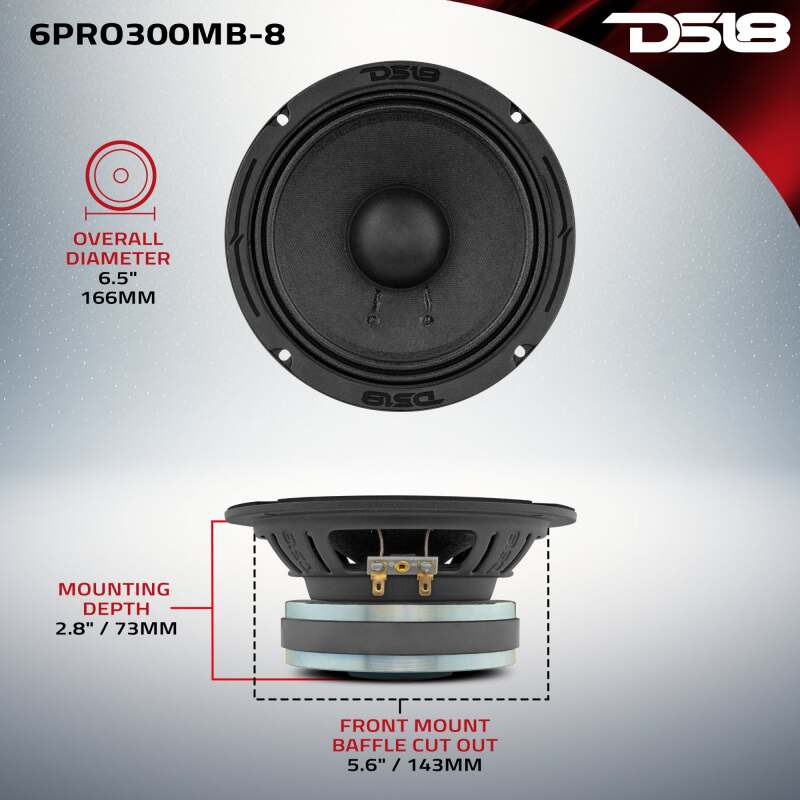 DS18 6.5in 150 Watts RMS 8 ohm Mid-Bass Loudspeaker