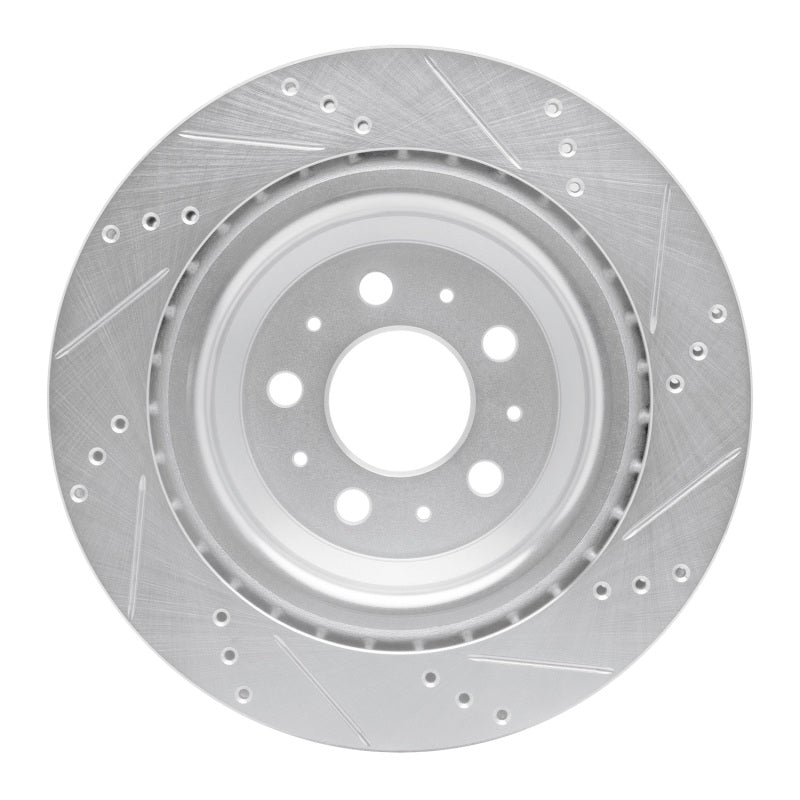 R1 Concepts R1 17-25 Tesla Model 3 Rear Left Drilled & Slotted Silver Brake Rotor