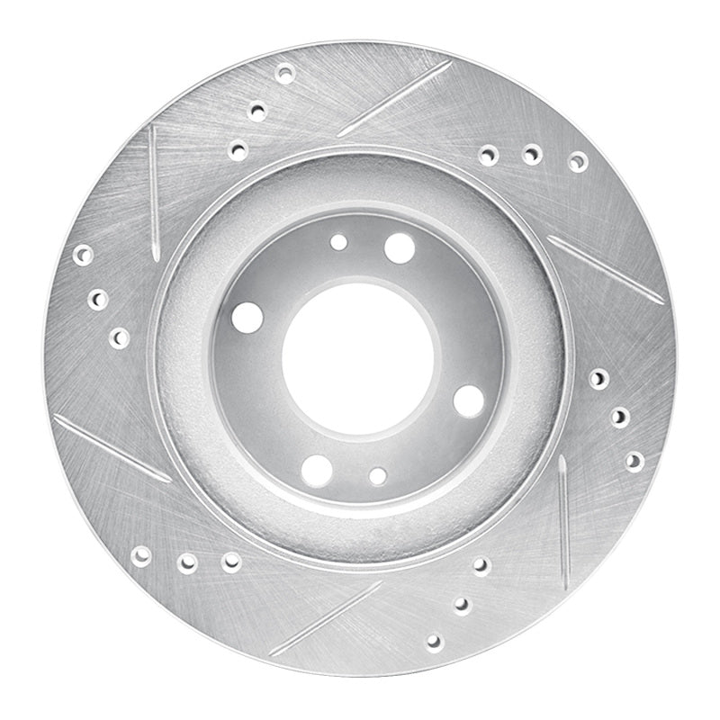 R1 Concepts R1 12-17 Mitsubishi I-MIEV Front Right Drilled & Slotted Silver Brake Rotor