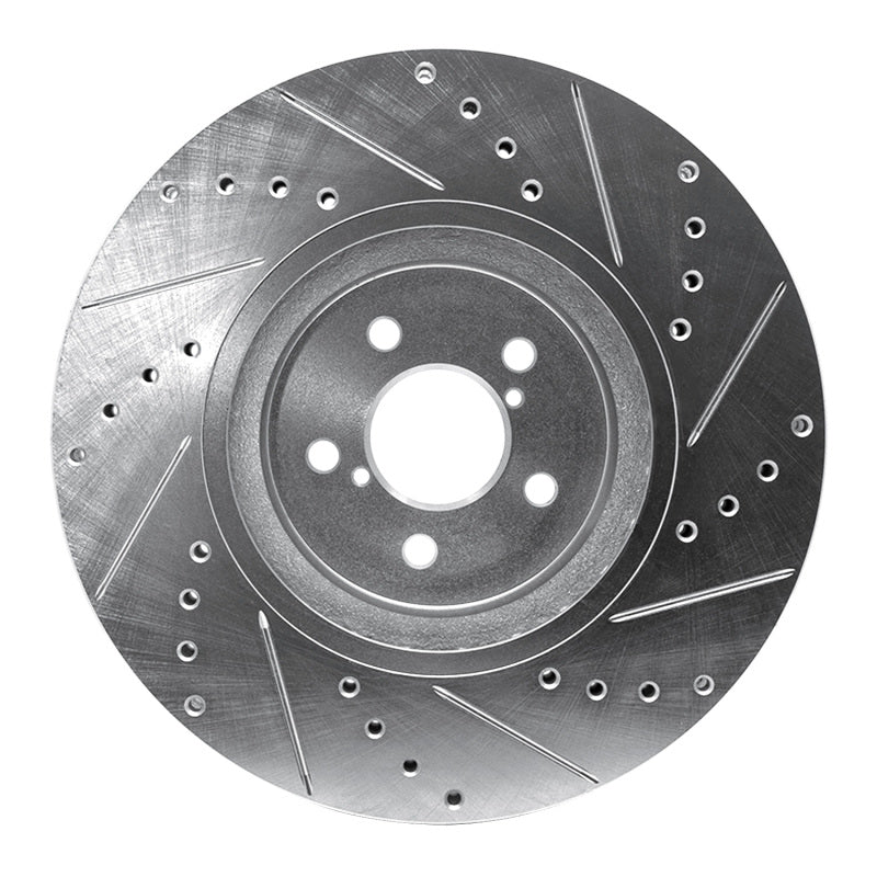 R1 Concepts R1 05-18 Subaru Forester Front Left Drilled & Slotted Silver Brake Rotor