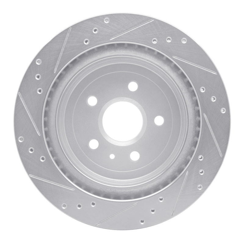 R1 Concepts R1 08-14 Cadillac CTS Rear Right Drilled & Slotted Silver Brake Rotor
