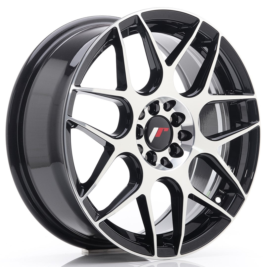 JR Wheels JR18177054073GBM - JR18 17x7 ET40 5x100/114 Gloss Black Machined Face