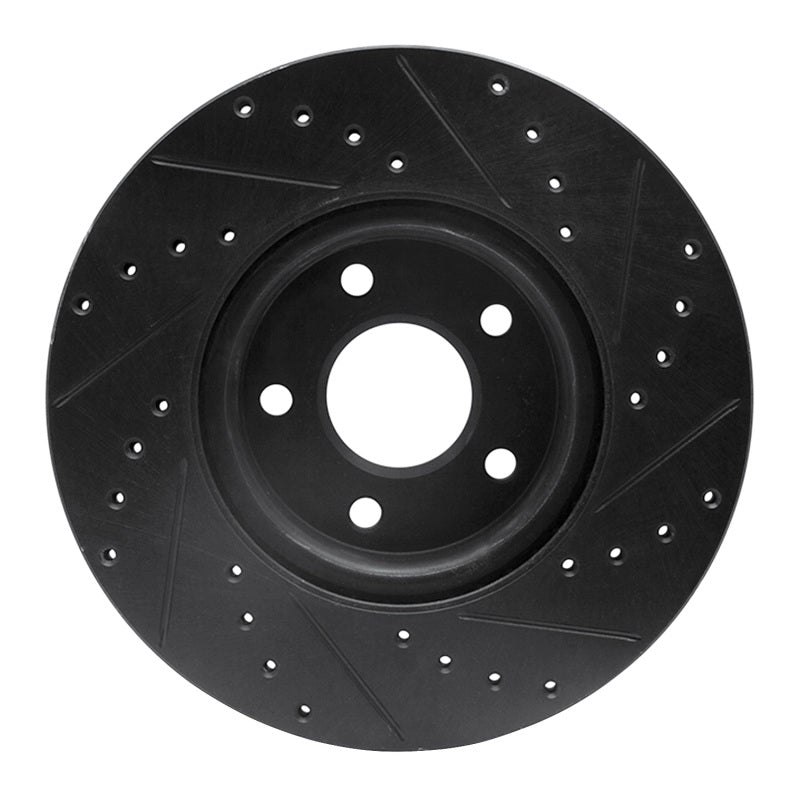 R1 Concepts R1 04-19 Ford C-MAX Front Left Drilled & Slotted Black Brake Rotor