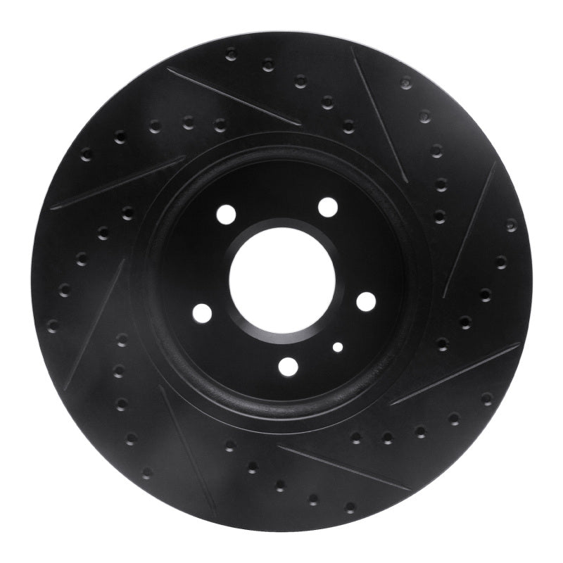 R1 Concepts R1 09-11 Cadillac STS Front Left Drilled & Slotted Black Brake Rotor