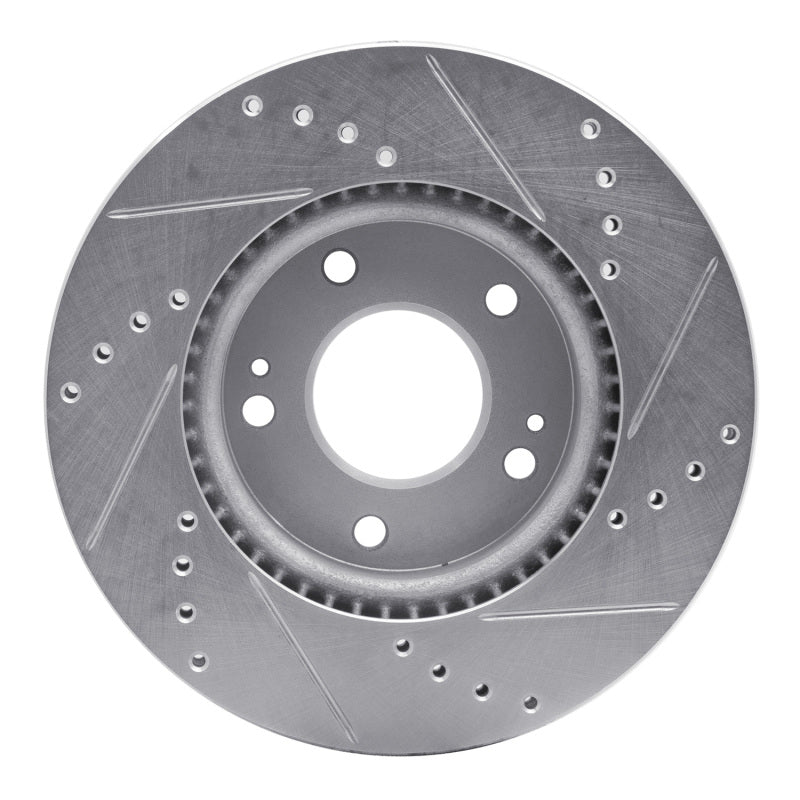 R1 Concepts R1 17-22 Hyundai Ioniq Front Left Drilled & Slotted Silver Brake Rotor