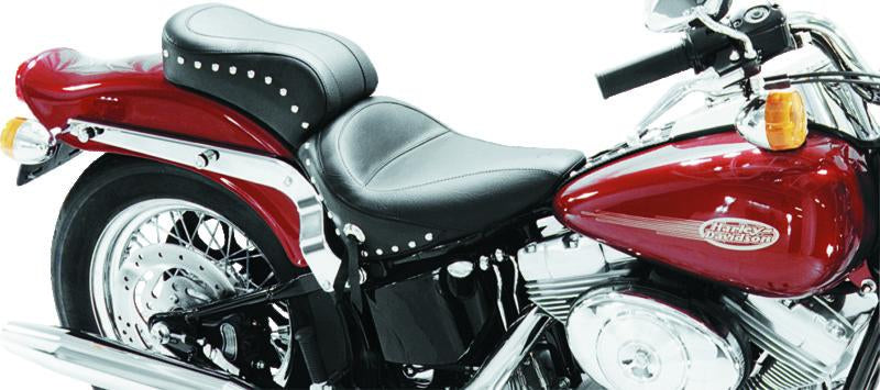Mustang Motorcycle Mustang 84-06 Harley Standard Rear Tire Standard Touring 1PC Seat w/Studs - Black