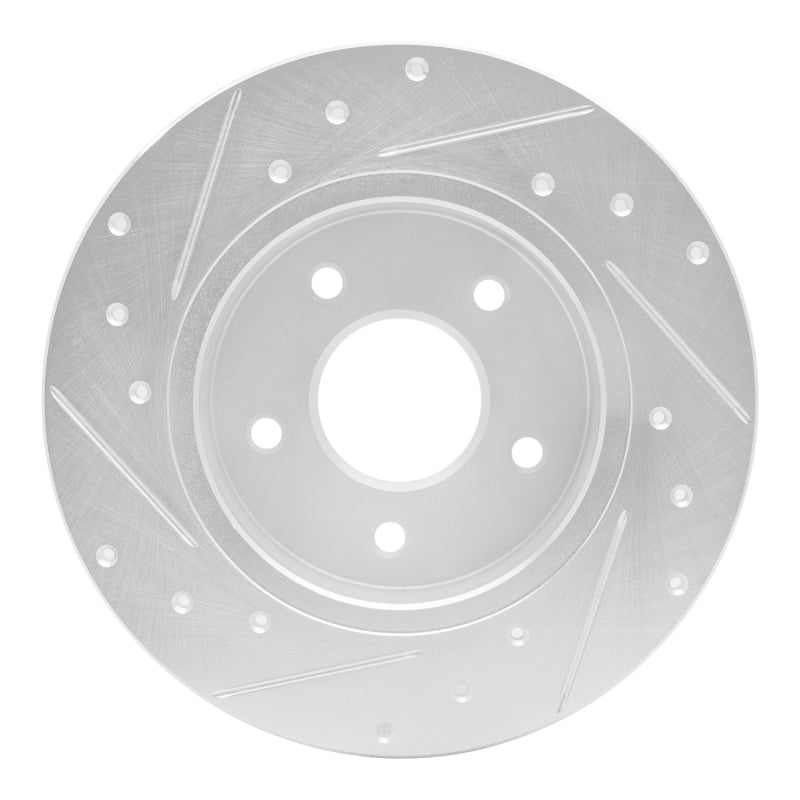 R1 Concepts R1 19-25 Nissan Kicks Rear Right Drilled & Slotted Silver Brake Rotor