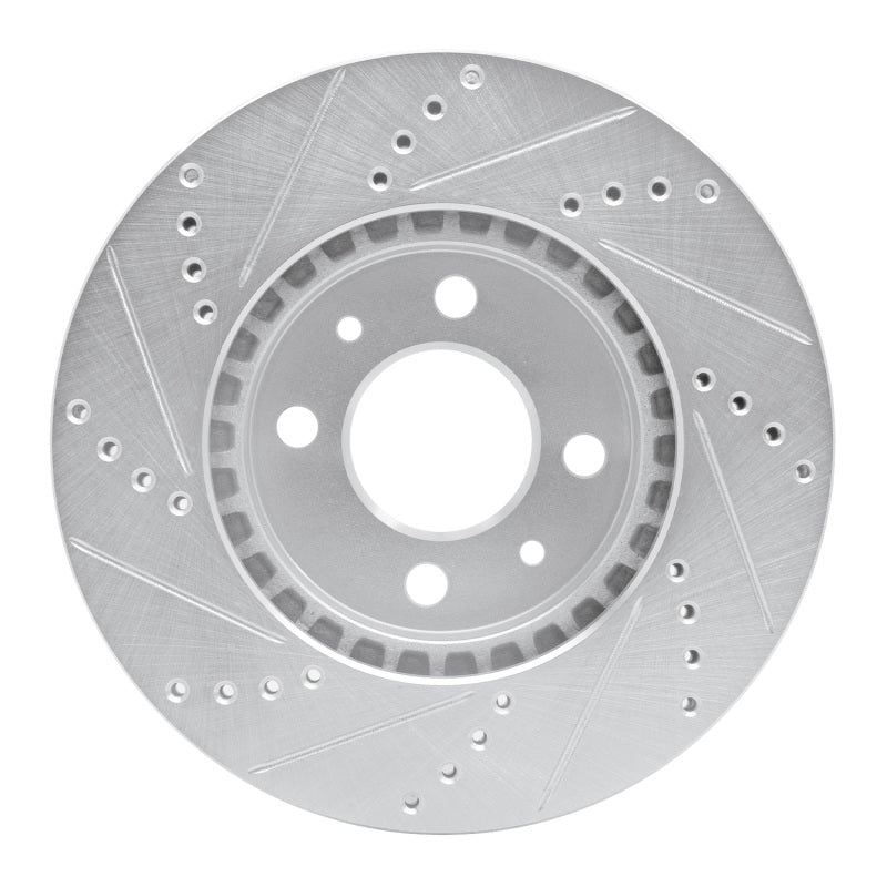 R1 Concepts R1 88-98 Saab 9000 Front Right Drilled & Slotted Silver Brake Rotor
