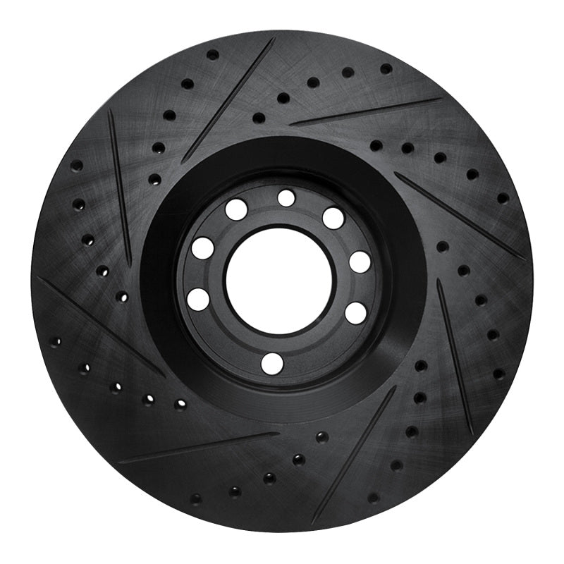 R1 Concepts R1 03-11 Cadillac BLS (Mexico) Front Right Drilled & Slotted Black Brake Rotor