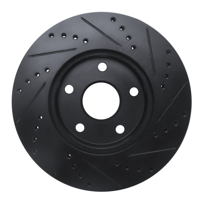 R1 Concepts R1 91-97 Toyota Previa Front Left Drilled & Slotted Black Brake Rotor