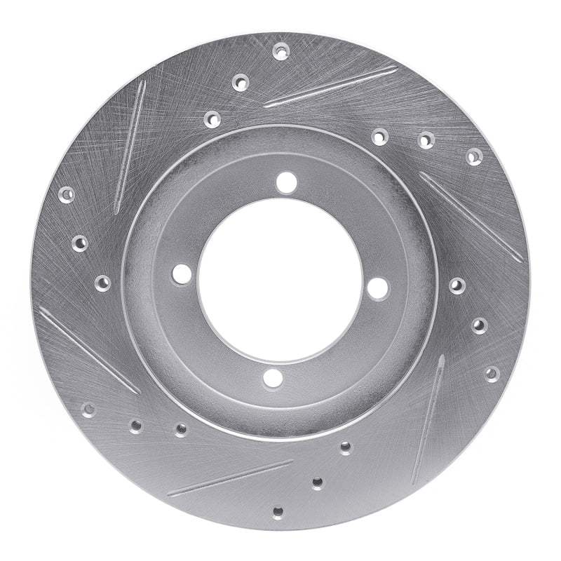 R1 Concepts R1 91-92 Mitsubishi Mirage Front Right Drilled & Slotted Silver Brake Rotor