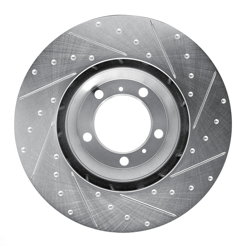 R1 Concepts R1 17-23 Porsche Panamera Left Front Drilled & Slotted Silver Brake Rotor