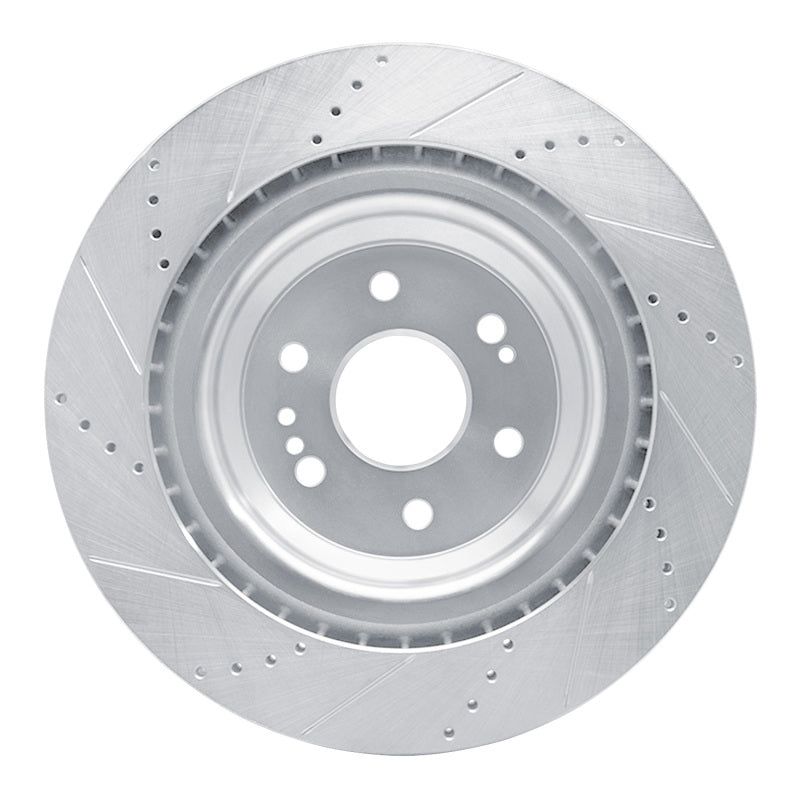 R1 Concepts R1 14-20 Cadillac Escalade Front Right Drilled & Slotted Silver Brake Rotor