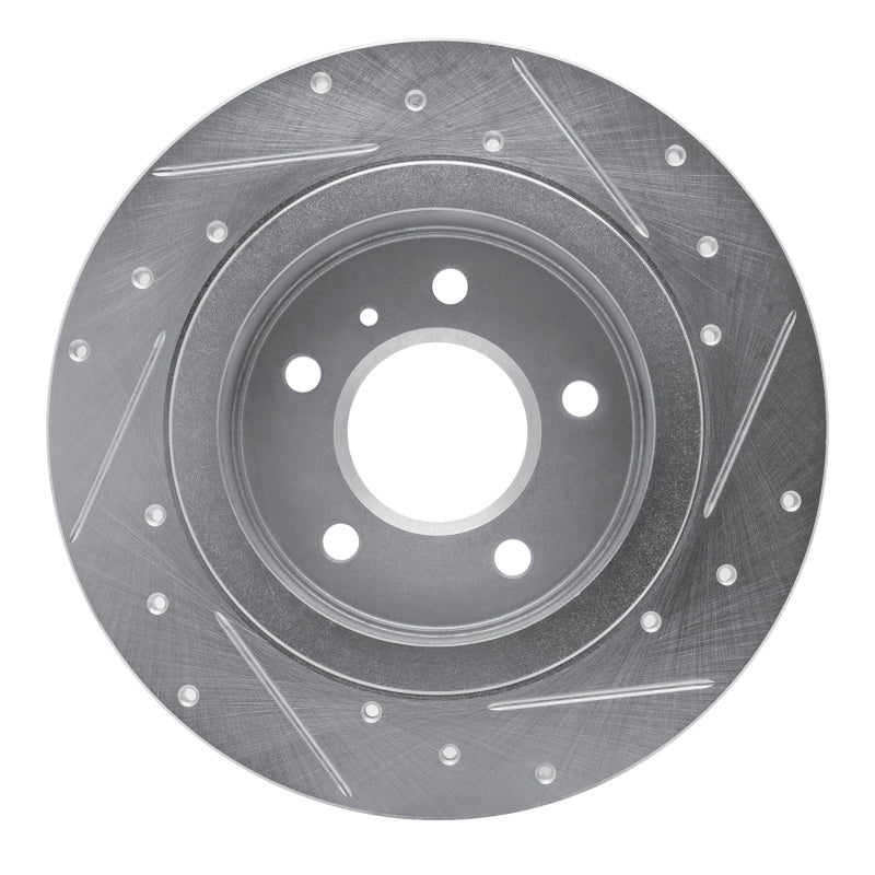 R1 Concepts R1 06-11 Buick Lucerne Rear Left Drilled & Slotted Silver Brake Rotor