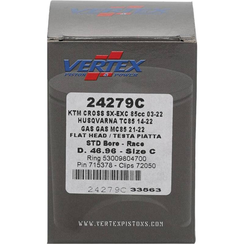 Vertex Pistons Vertex Piston 09-24 KTM 85 SX 85cc Cast Race Piston Kit