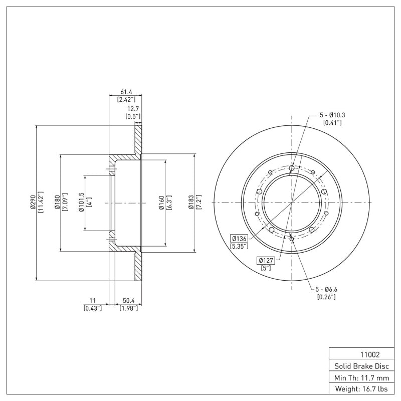 DFC 74-16 Land Rover Range Rover Rear Brake Rotor