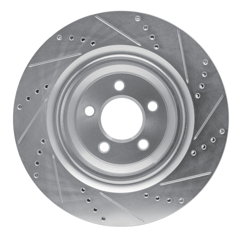 R1 Concepts R1 05-23 Chrysler 300 Rear Left Drilled & Slotted Silver Brake Rotor