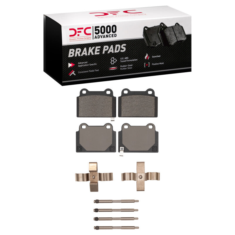 DFC 08-15 Mitsubishi Lancer Rear 5000 Advanced Low Metallic Brake Pads and Hardware Kit
