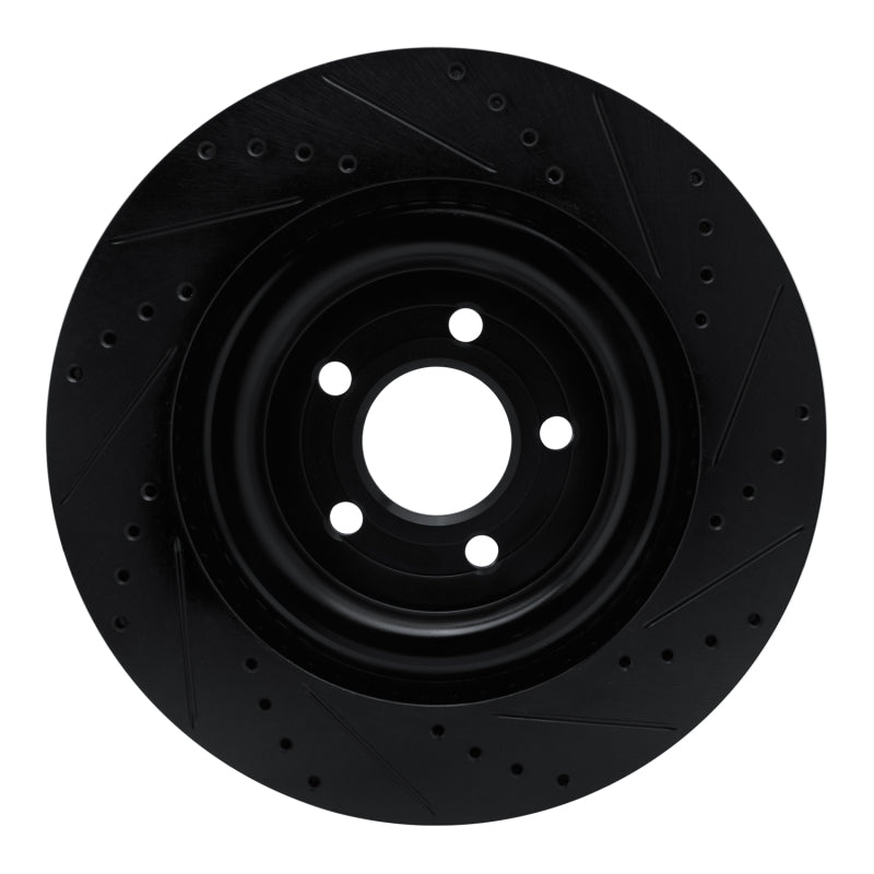 R1 Concepts R1 20-25 Ford Explorer Rear Left Drilled & Slotted Black Brake Rotor