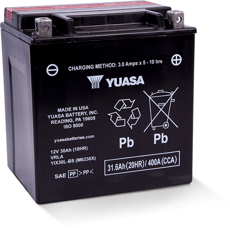 Yuasa Battery Yuasa YIX30L-BS High Performance Maintenance Free AGM 12-Volt Battery w/Bottle