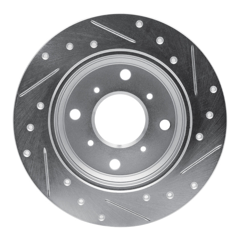 R1 Concepts R1 86-96 Acura Legend Rear Left Drilled & Slotted Silver Brake Rotor