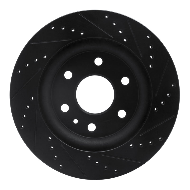 R1 Concepts R1 07-17 Buick Enclave Front Left Drilled & Slotted Black Brake Rotor