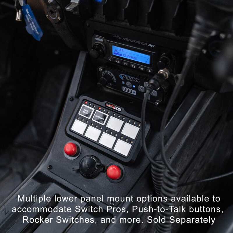 Rugged Radios Polaris RZR Pro XP/Turbo R/Pro R Comm Kit w/ BT 2-Way STX Remote Head/ M1 VHF Bus Band
