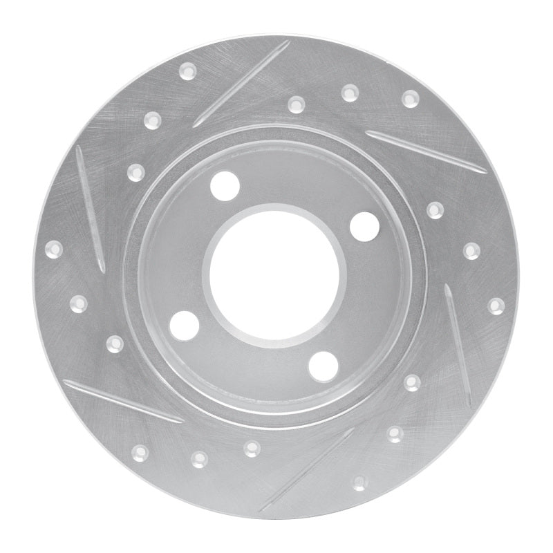 R1 Concepts R1 84-95 Audi 90 Quattro Rear Right Drilled & Slotted Silver Brake Rotor