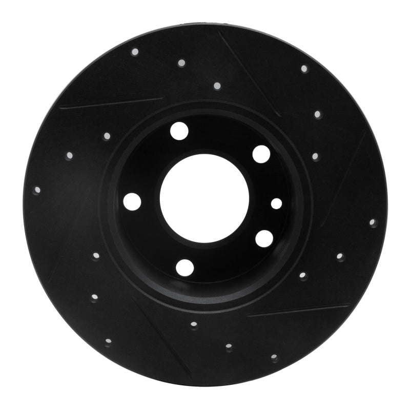 R1 Concepts R1 76-76 BMW 530I Front Left Drilled & Slotted Black Brake Rotor