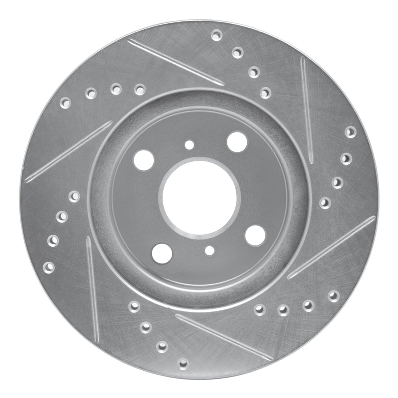 R1 Concepts R1 01-03 Toyota Prius Front Left Drilled & Slotted Silver Brake Rotor