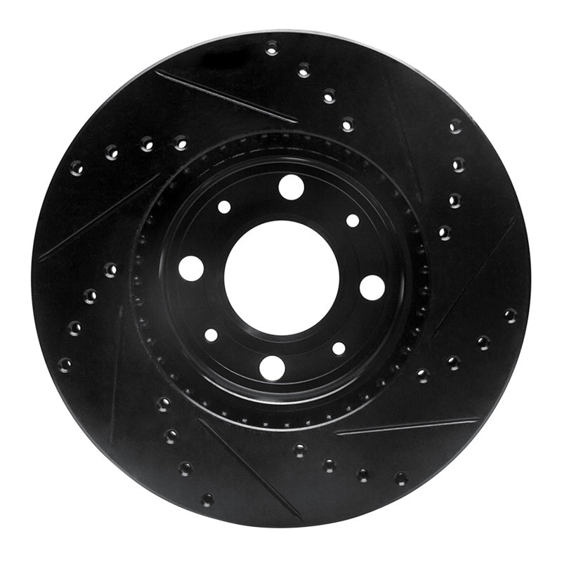 R1 Concepts R1 93-95 Volvo 850 Front Left Drilled & Slotted Black Brake Rotor