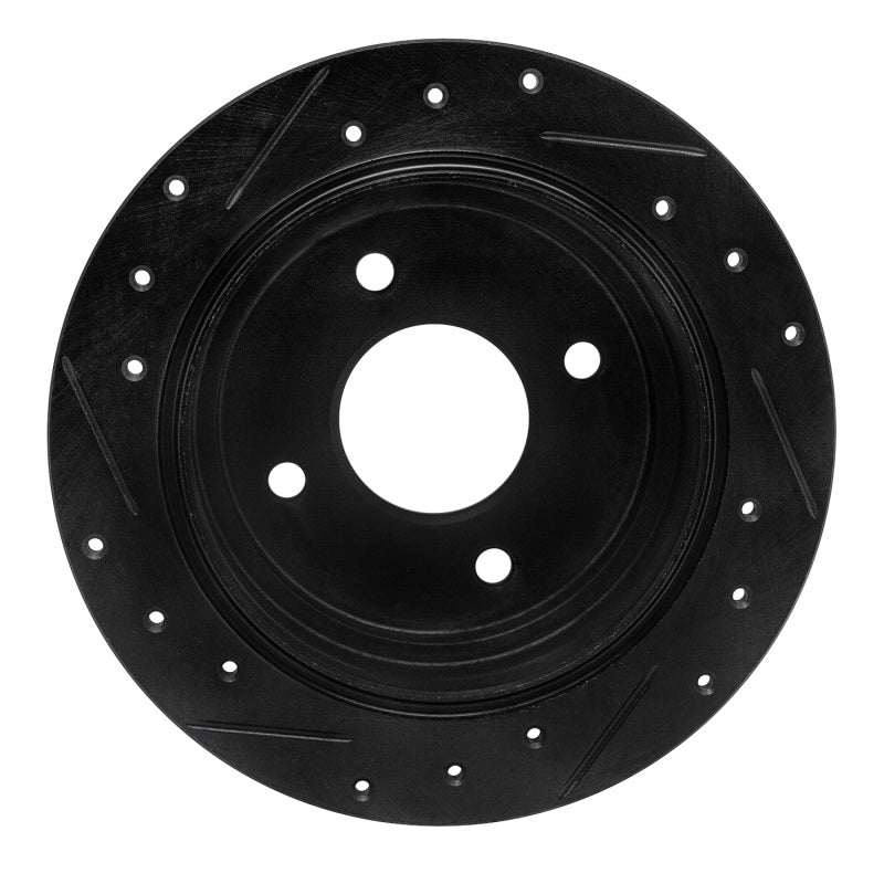 R1 Concepts R1 90-92 Infiniti M30 Rear Right Drilled & Slotted Black Brake Rotor
