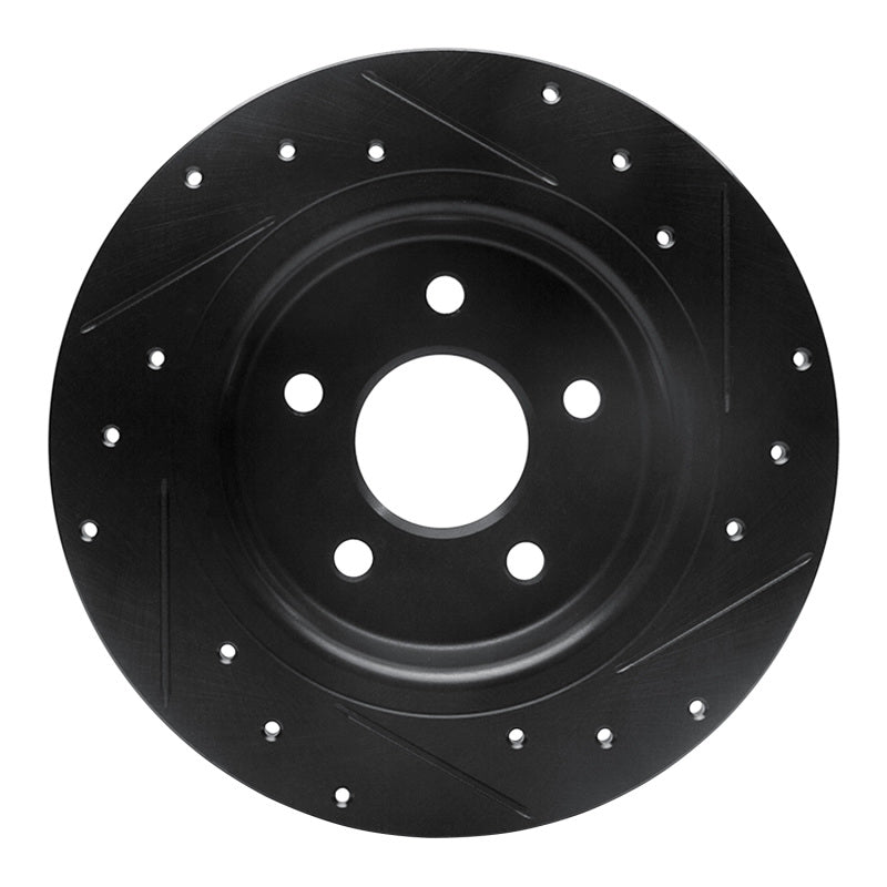 R1 Concepts R1 04-13 Volvo S40 Rear Left Drilled & Slotted Black Brake Rotor