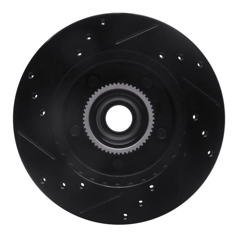 R1 Concepts R1 91-03 Chevrolet S10 Blazer Front Right Drilled & Slotted Black Brake Rotor