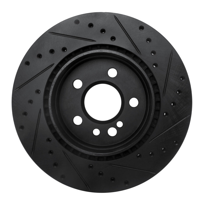 R1 Concepts R1 92-99 Mercedes-Benz S420 Rear Left Drilled & Slotted Black Brake Rotor