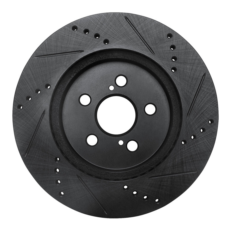 R1 Concepts R1 19-25 Toyota Corolla (US/Canada) Front Left Drilled & Slotted Black Brake Rotor