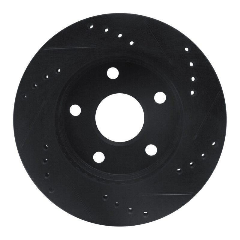 R1 Concepts R1 91-94 Toyota Previa Front Left Drilled & Slotted Black Brake Rotor