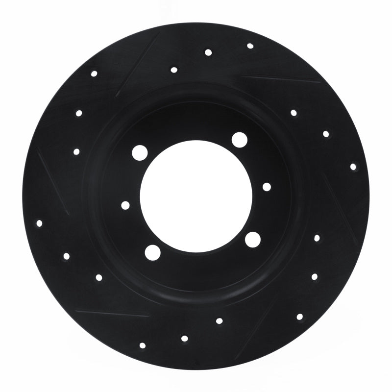 R1 Concepts R1 88-93 Dodge Colt Rear Right Drilled & Slotted Black Brake Rotor