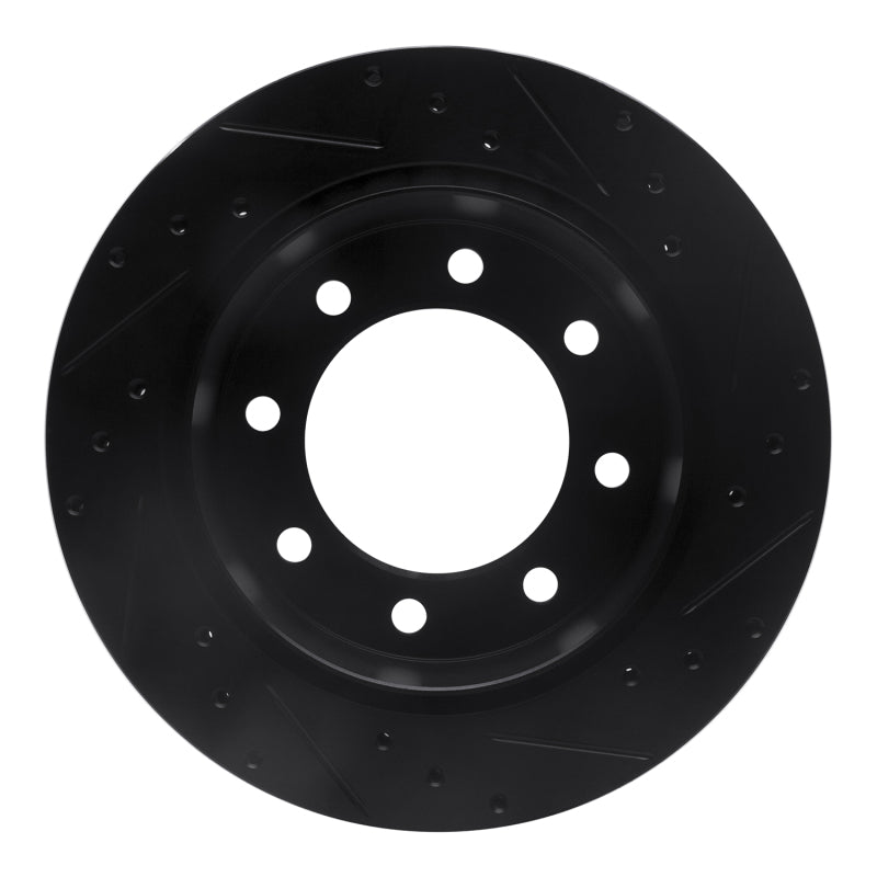 R1 Concepts R1 99-20 Chevrolet Silverado 2500 Rear Left Drilled & Slotted Black Brake Rotor