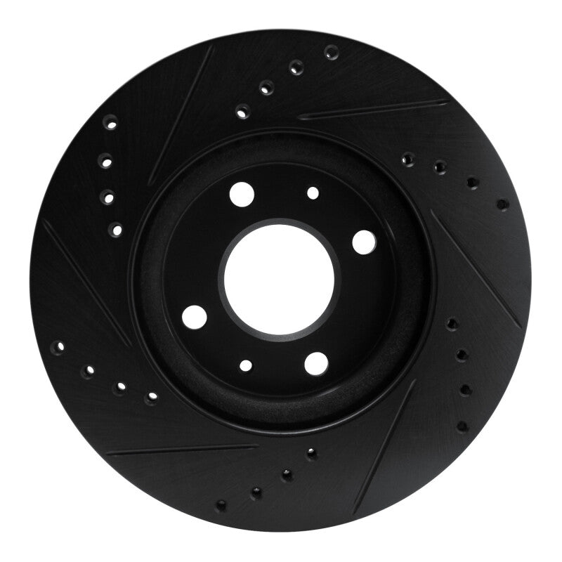 R1 Concepts R1 08-11 Ford Focus Front Right Drilled & Slotted Black Brake Rotor