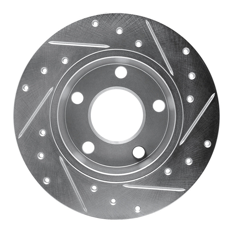 R1 Concepts R1 99-02 Audi A6 Quattro Rear Left Drilled & Slotted Silver Brake Rotor