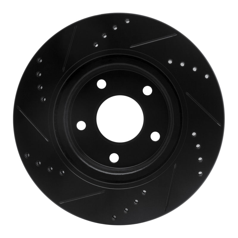 R1 Concepts R1 11-19 Nissan Juke Front Right Drilled & Slotted Black Brake Rotor